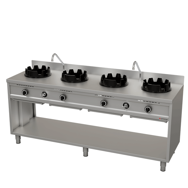 Gas Wok Cooker – 3 × 15 kW – 3 Cooking Zones