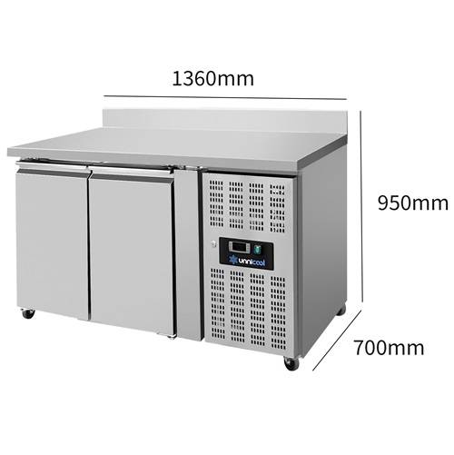Refrigerated Counter - 2 Doors - 1360 × 700 × 850 mm