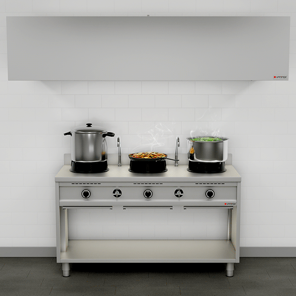 Gas Wok Cooker – 3 x 15 kW – 3 Cooking Zones