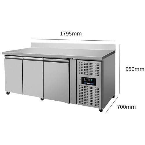 Refrigerated Counter - 3 Doors - 1790 × 700 × 850 mm
