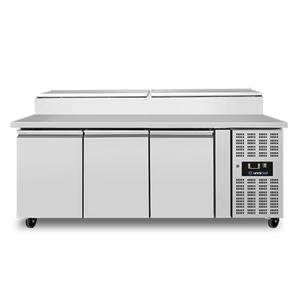 Saladette | 3 Doors (1/1 GN) | Top 8× 1/3 GN | +2°C to +8°C | Forced Air Cooling | Flip Lids