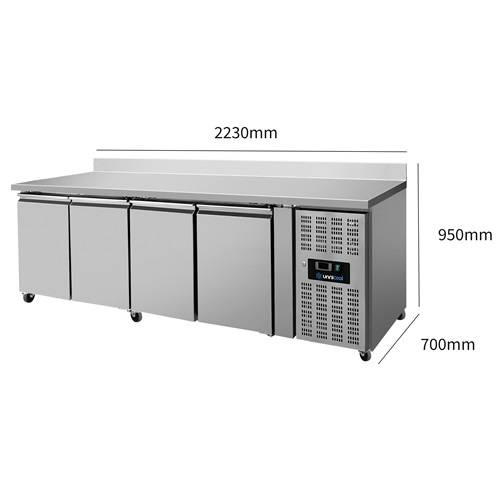 Refrigerated Counter - 4 Doors - 2230 x 700 x 850 mm