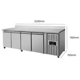 Refrigerated Counter - 4 Doors - 2230 x 700 x 850 mm