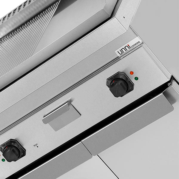 Electric Griddle Chrome 1/2 smooth + 1/2 ribbed