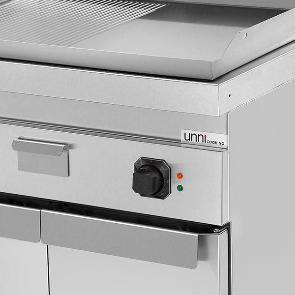 Electric Griddle Chrome 1/2 smooth + 1/2 ribbed