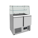 Saladette with Glass Structure | 2 Doors | Static Cooling | 90 × 70 × 85 (H) cm