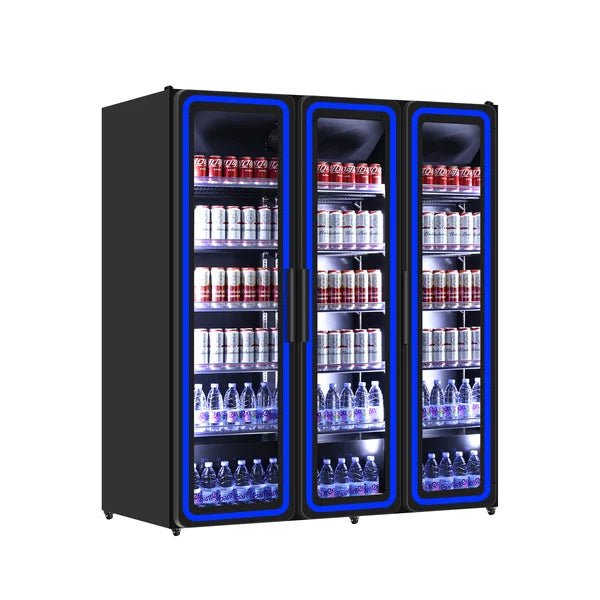 Refrigerator with 3 Glass Doors – 1190 Liters – Blue LED Lighting