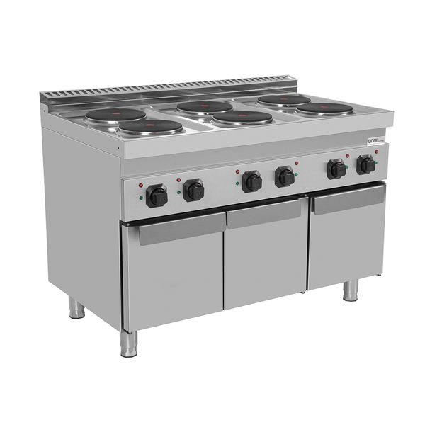 Electric Range with 6 Plates and Base Cabinet – E70C30-K