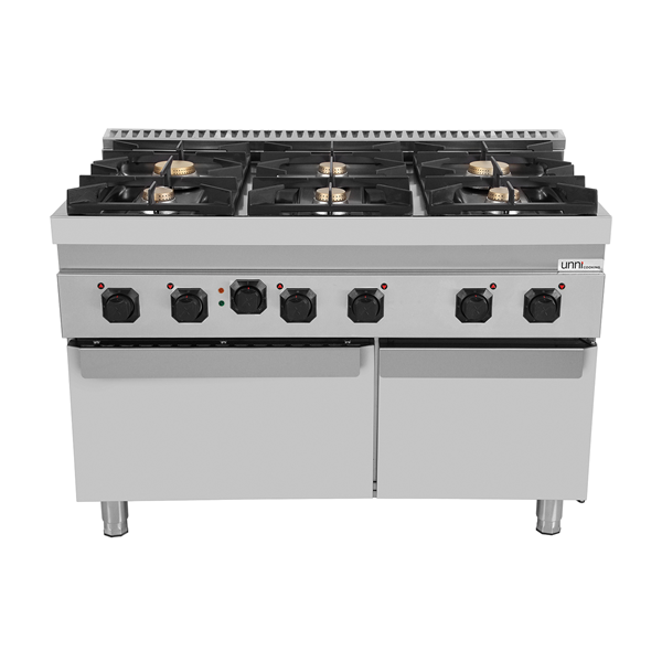 Gas range with electric oven – 6 burners – E70FGO30-K