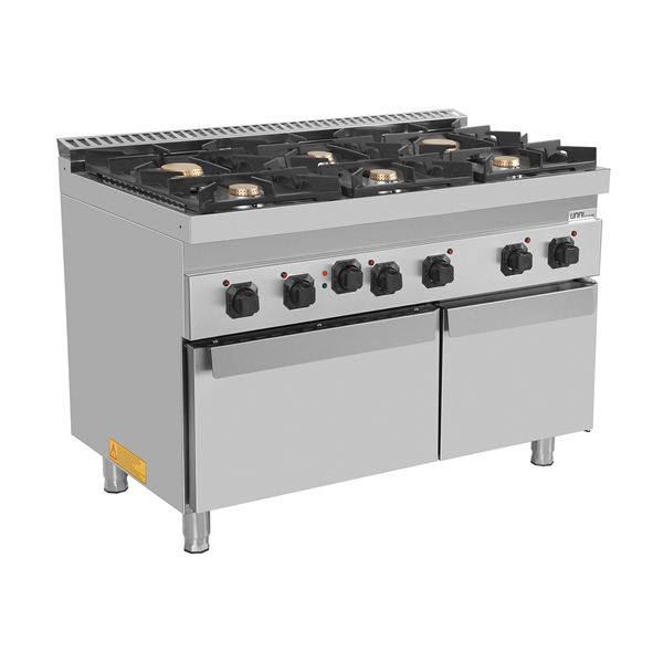 Gas range with electric oven – 6 burners – E70FGO30-K