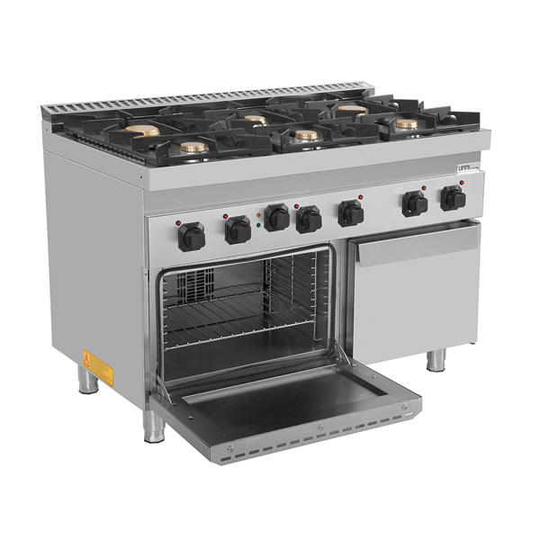Gas range with electric oven – 6 burners – E70FGO30-K