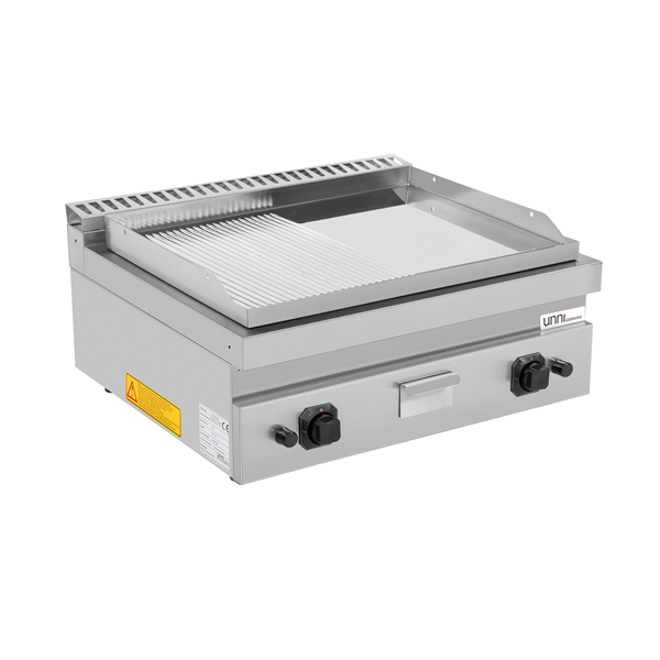 Gas Griddle - 1/2 Smooth / 1/2 Ribbed Chrome - G70GP20B+GSC