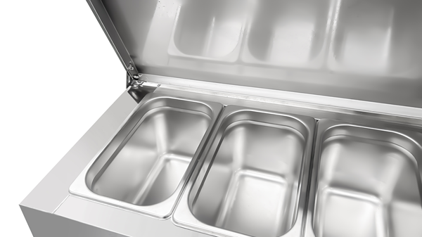 Saladette | 2 Doors (1/1 GN) | Top for 6 × 1/3 GN | +2°C to +8°C | Forced Air Cooling | Hinged Lids