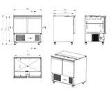 Saladette | Static Cooling with Fan Assistance | 900 × 700 × 870 (H) mm