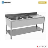 160x70xH85cm – 2 Sinks Left