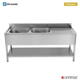 160x70xH85cm – 2 Sinks Left