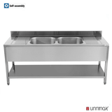 2000x700xH850mm 2 Basins Middle