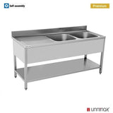 200x70xH85cm – 2 Sinks Right