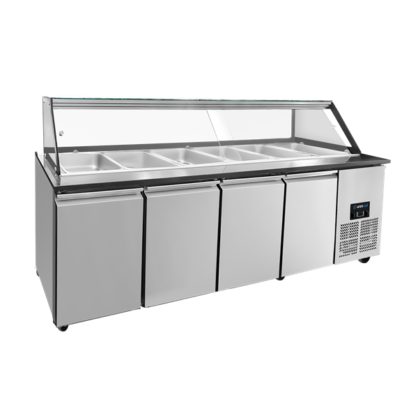 Saladette Worktop – Capacity 6 × GN 1/1 – 223 × 82 × 85.5 cm