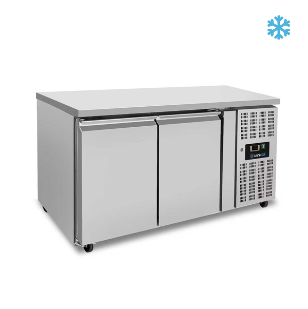 Freezer Counter – 2 Doors – Without Upstand – 136 × 70 × 85 cm