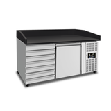 Pizza Preparation Counter – 1 Door + 7 Dough Drawers (EN 600 × 400)