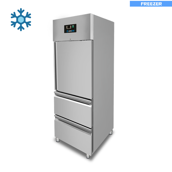 Freezer – 1 Door – GN 2/1 – 650 Litres – 1 Half Door And 2 Drawers