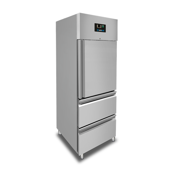Refrigerator – 1 Door – GN 2/1 – 650 Liters – 1 Half Door And 2 Drawers