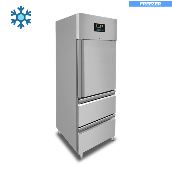Freezer – 1 Door – GN 2/1 – 650 Litres – 1 Half Door And 2 Drawers