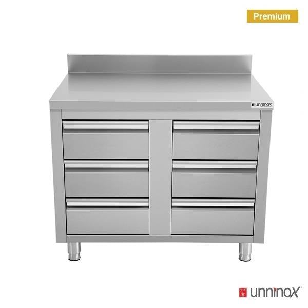 Chest of Drawers with 6 Drawers and Upstanding Back Edge
