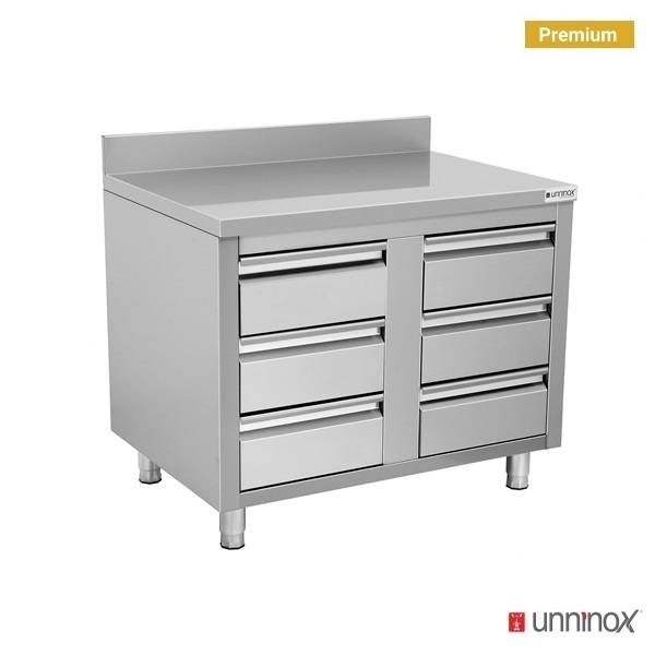 Chest of Drawers with 6 Drawers and Upstanding Back Edge