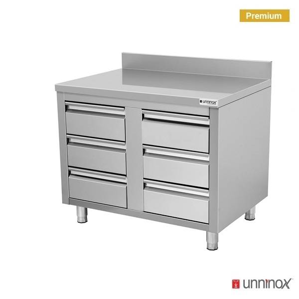 Chest of Drawers with 6 Drawers and Upstanding Back Edge
