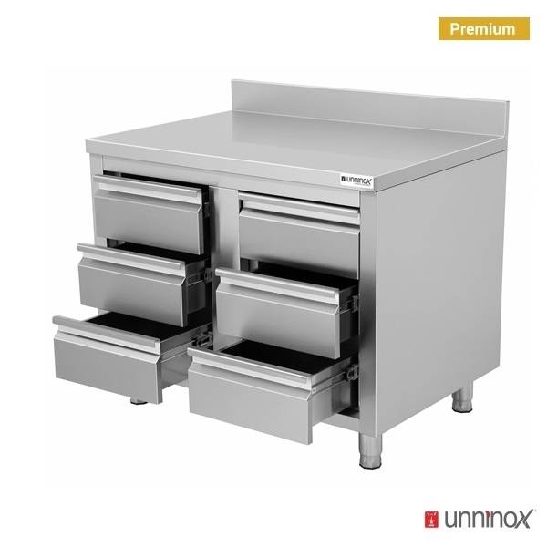Chest of Drawers with 6 Drawers and Upstanding Back Edge