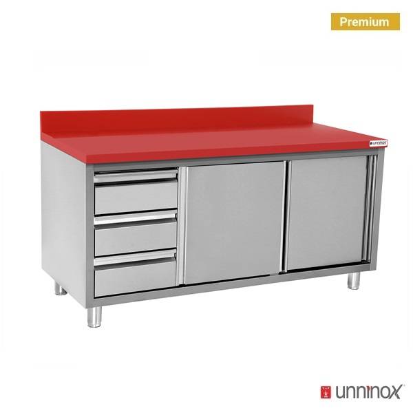 Polyethylene Work Cabinet + sliding doors + 3 drawers