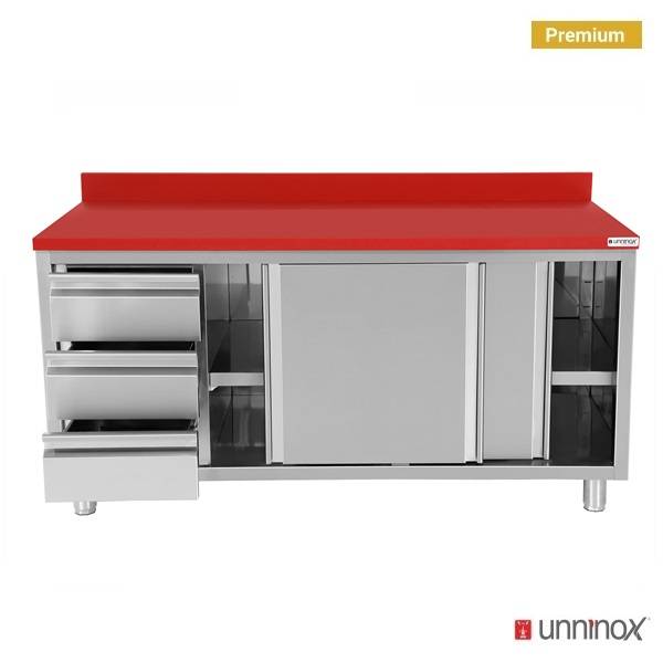 Polyethylene Work Cabinet + sliding doors + 3 drawers