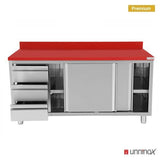 Polyethylene Work Cabinet + sliding doors + 3 drawers