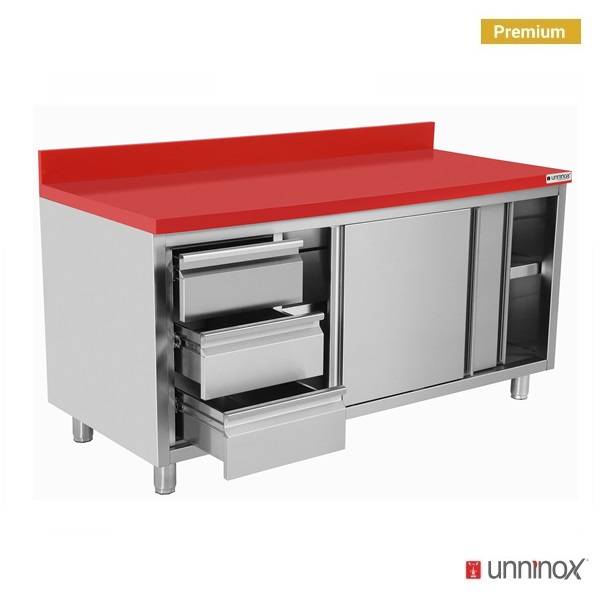 Polyethylene Work Cabinet + sliding doors + 3 drawers