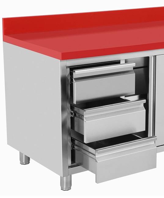 Polyethylene Work Cabinet + sliding doors + 3 drawers