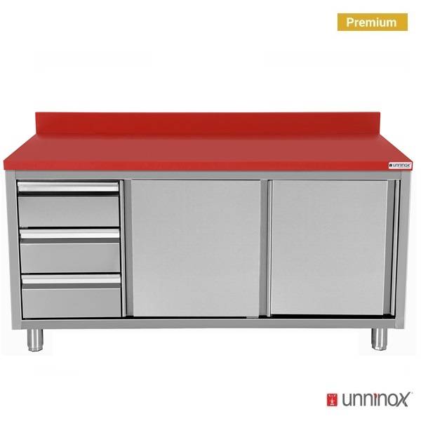 Polyethylene Work Cabinet + sliding doors + 3 drawers