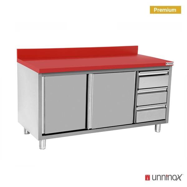 Polyethylene Work Cabinet + sliding doors + 3 drawers