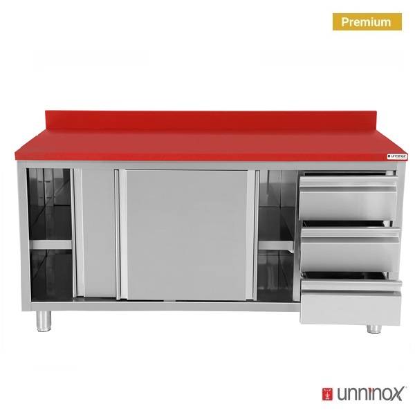Polyethylene Work Cabinet + sliding doors + 3 drawers