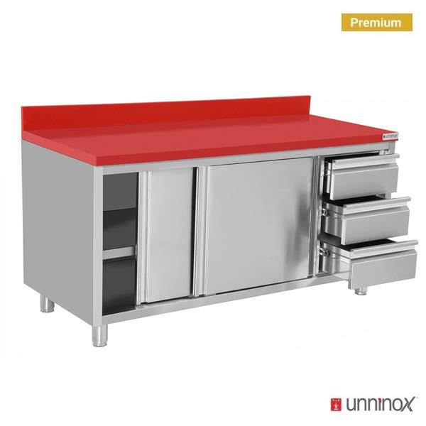Polyethylene Work Cabinet + sliding doors + 3 drawers