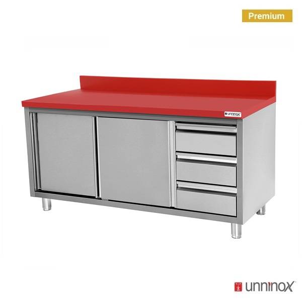 Polyethylene Work Cabinet + sliding doors + 3 drawers