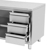 Work cabinets without upstand and 3 drawers Right