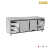 Work Cabinets without Upstand and 3+3 Drawers