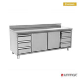 Work Cabinets with Upstand and 3+3 Drawers