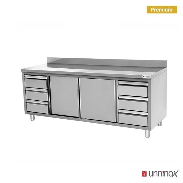Work Cabinets with Upstand and 3+3 Drawers