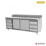 Work Cabinets with Upstand and 3+3 Drawers