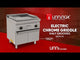 Electric Griddle Chrome 1/2 smooth + 1/2 ribbed