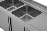 Dishwasher sink unit 160x70xH85 2 Bowl Left