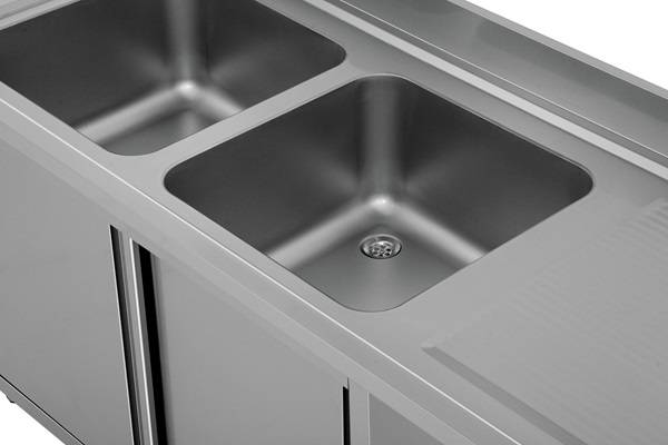 Dishwasher sink unit 200x70xH85 2 Bowl Left